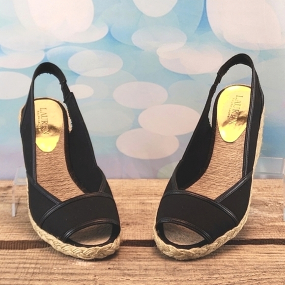 LAUREN RALPH LAUREN - Wedge, black, approx. 2.75” heel, size 7.5B - Picture 4 of 7